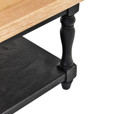 Kensington Townhouse grey wash coffee table, close up view
