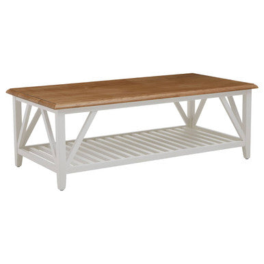 Parkside natural oak coffee table, tabletop detail