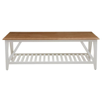 Parkside natural oak coffee table, side angle