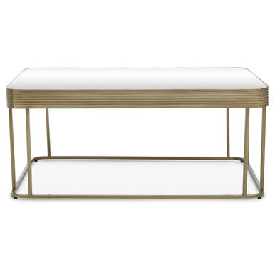 Ella gold finish mirrored coffee table, side angle