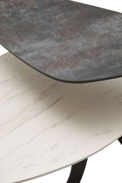 Imperia 2 Tier Small Asymmetrical Ceramic Coffee Table