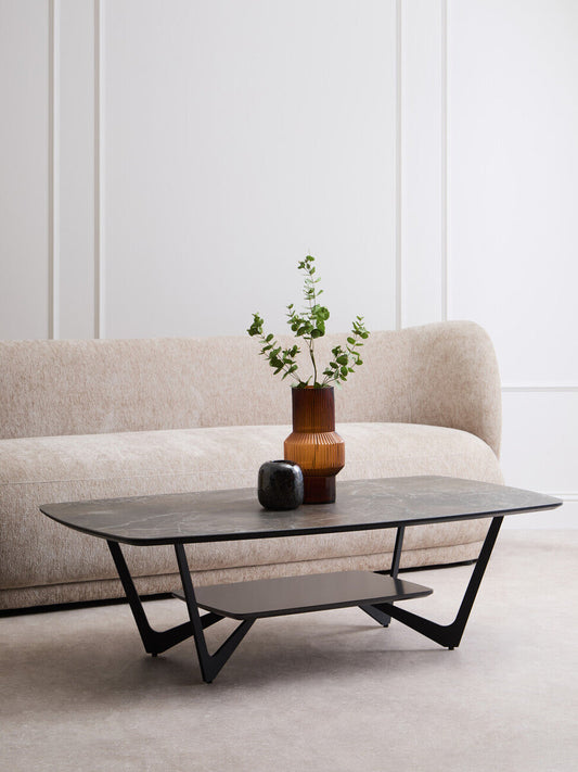 Imperia Grey Ceramic Marble Effect Coffee Table