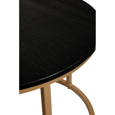 Varana black marble and gold nesting coffee tables, close up view 1