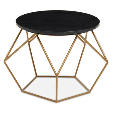 Varana Round Marble Top Coffee Table With Gold Finish Frame