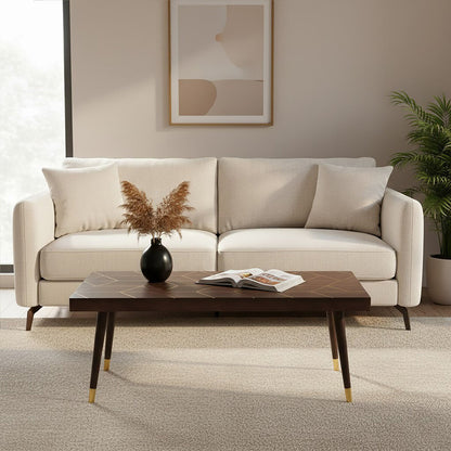 Naro dark finish mango wood coffee table, styled living room