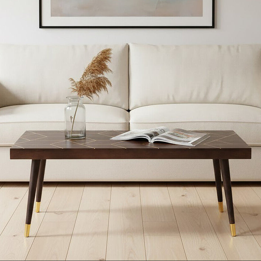 Naro dark finish mango wood coffee table, front view