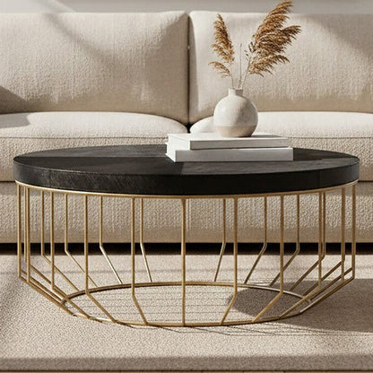 Kensington Townhouse black hair on hide coffee table, front view