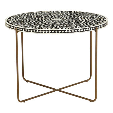 Fusion bone inlay coffee table, front view