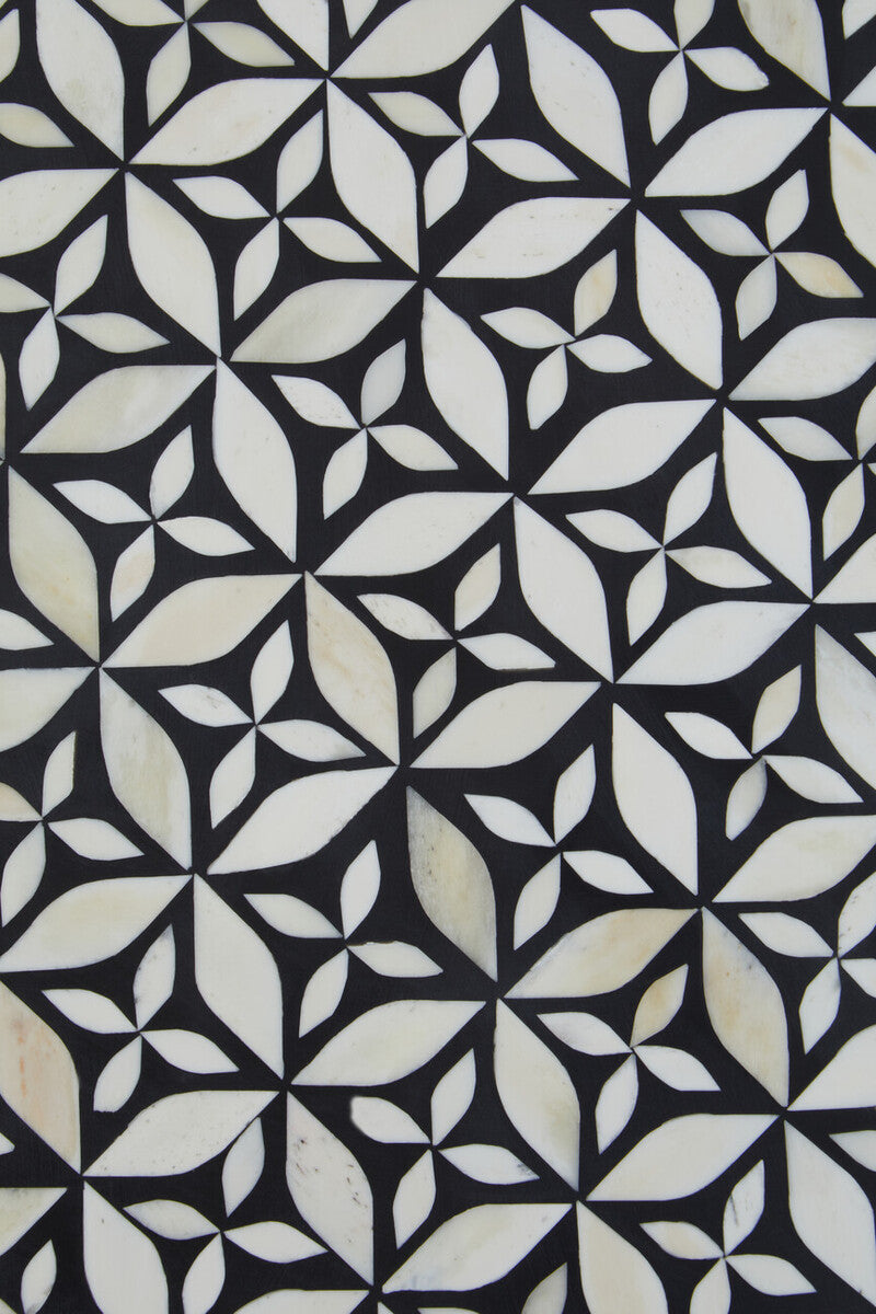 Fusion bone inlay round coffee table, base detail