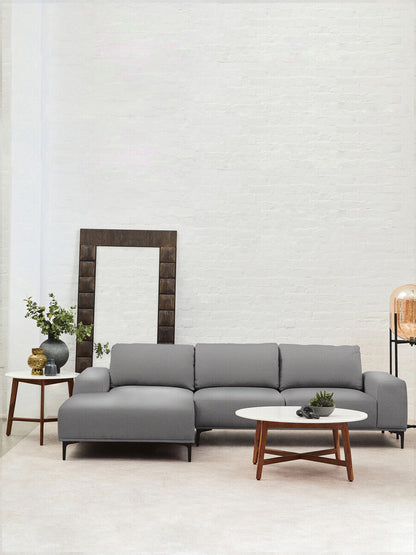 Myan white marble round coffee table, styled living room 9