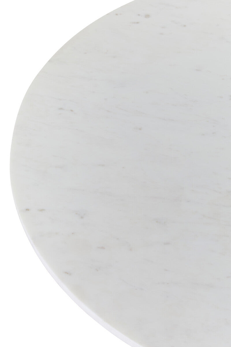 Myan white marble round coffee table, base detail 1