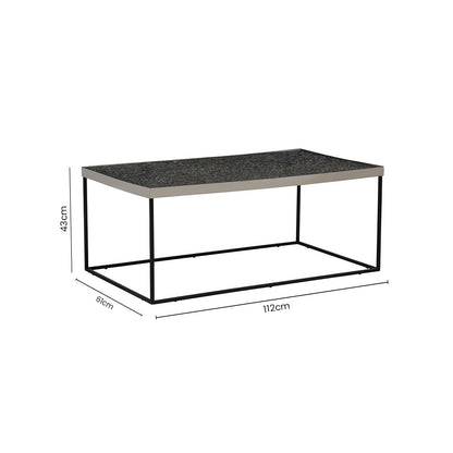 Akola silver metal and glass coffee table, additional view