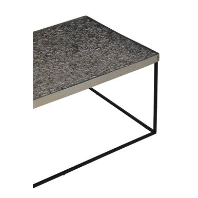 Akola Rectangle Coffee Table in Silver and Glass