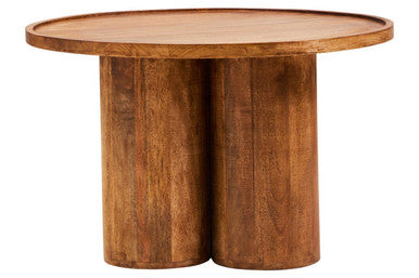 Walsa Natural Mango Wood Column Detail Coffee Table
