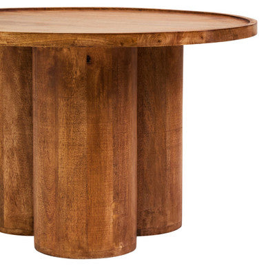 Walsa Natural Mango Wood Column Detail Coffee Table