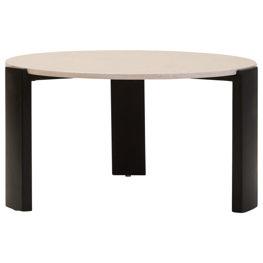 Palermo Round Cream Marble Top Large Coffee Table