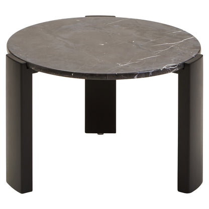 Palermo black marble small round coffee table, tabletop detail