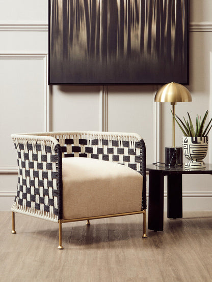 Palermo black marble small round coffee table, styled living room 5