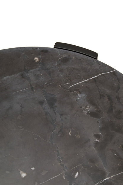 Palermo black marble small round coffee table, close up view 4