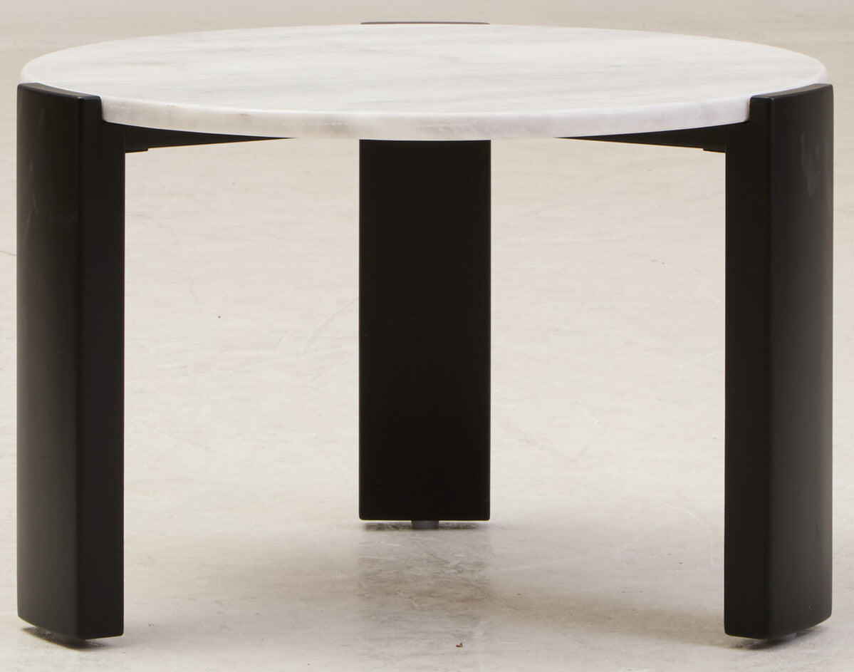 Palermo Round White Marble Top Small Coffee Table