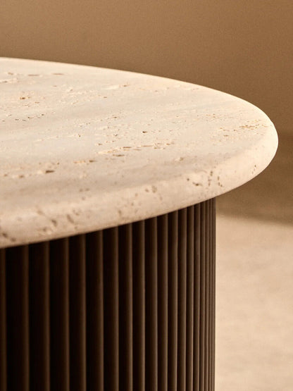 Walton cream travertine coffee table, styled living room 1