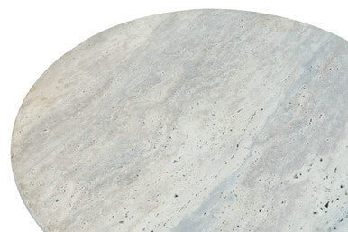 Walton cream travertine coffee table, close up view 3