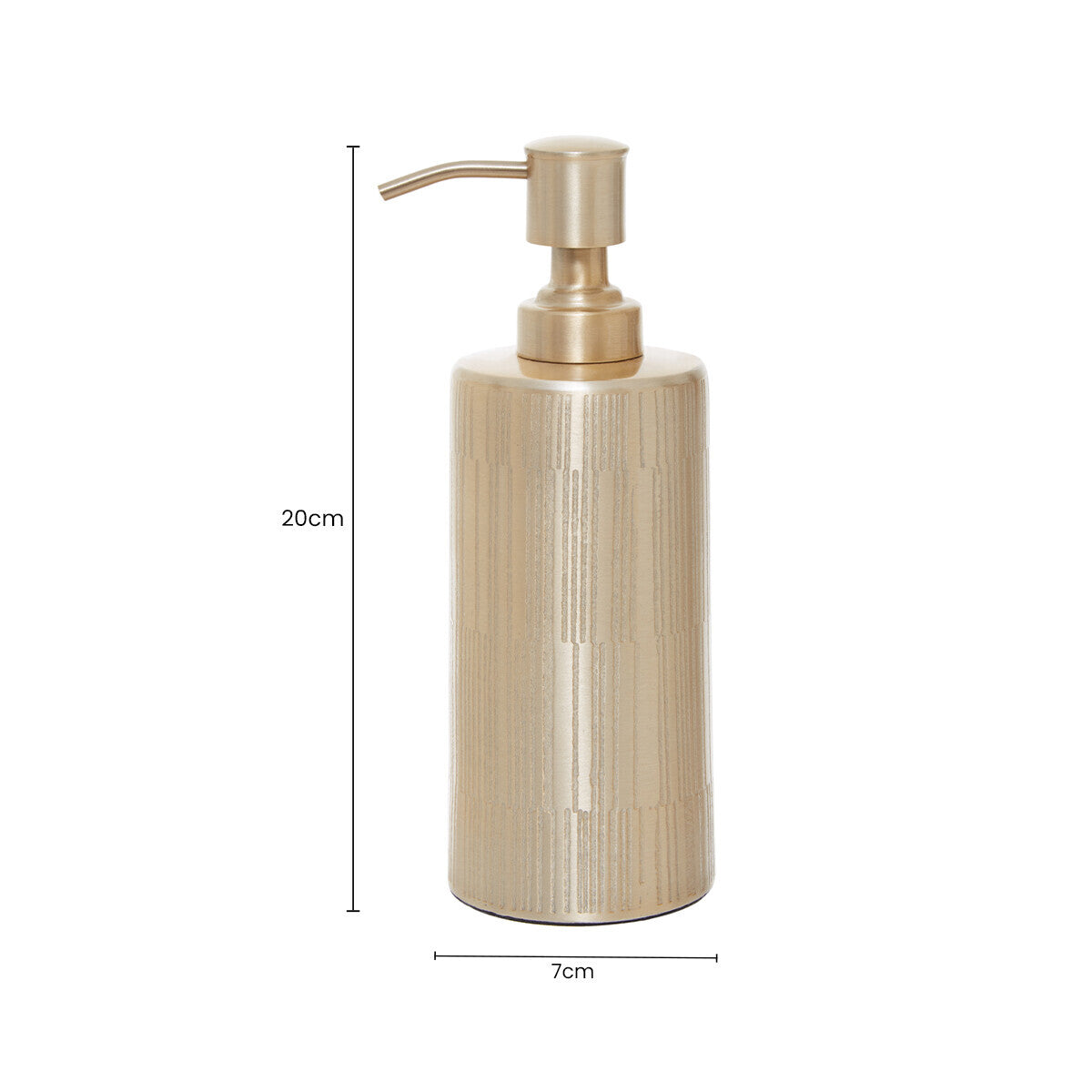 Allegra Champagne Soap Dispenser dimensions reference image