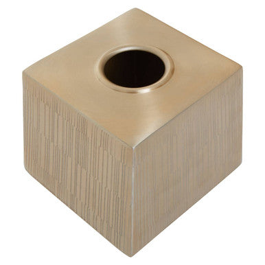 Allegra Champagne Line-Effect Aluminium Tissue Box 13 cm