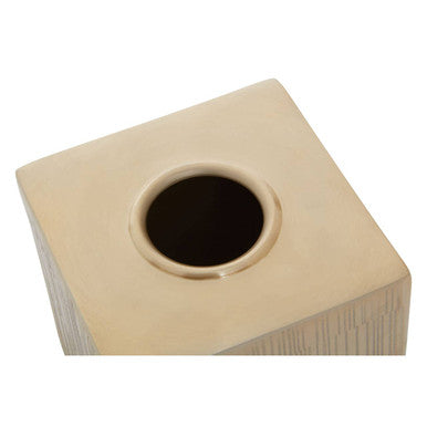 Allegra Champagne Line-Effect Aluminium Tissue Box 13 cm