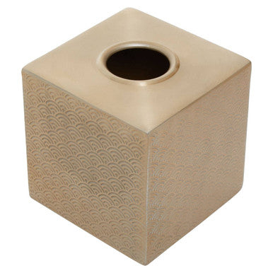 Allegra Champagne Etched Aluminium Tissue Box 13 cm