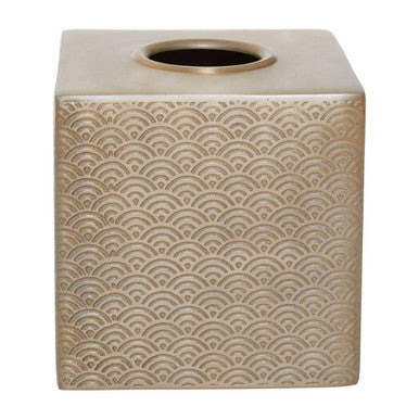 Allegra Champagne Etched Aluminium Tissue Box 13 cm