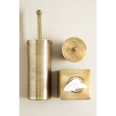 Allegra Champagne Etched Aluminium Tissue Box 13 cm
