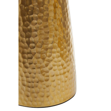 Close-up detail of the pump head on the Allegra Gold Hammered Effect Soap Dispenser