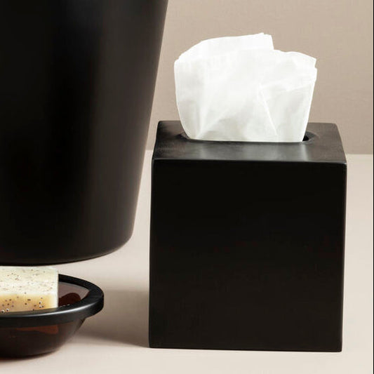 Allegra Black Stainless Steel Tissue Box 13 cm