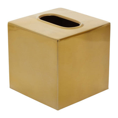 Allegra Gold Stainless Steel Tissue Box 13 cm