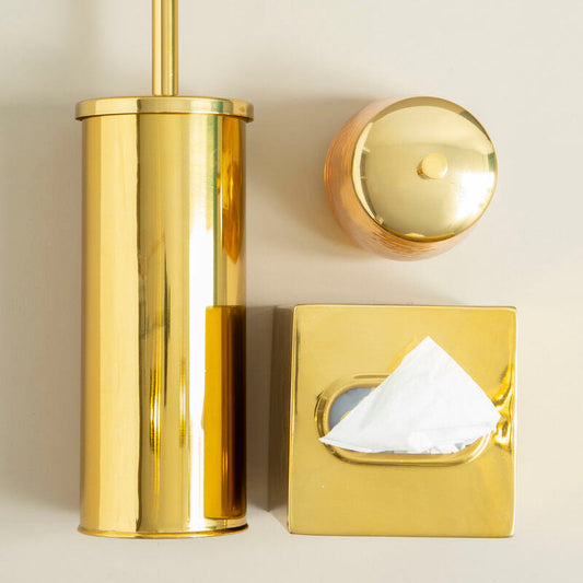 Allegra Gold Stainless Steel Tissue Box 13 cm