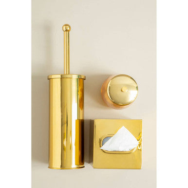 Allegra Stainless Steel Toilet Brush With Gold Detail