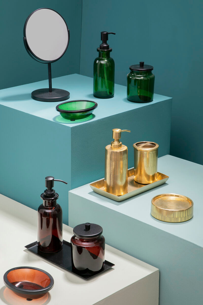 Allegra Gold Line Effect Soap Dispenser shown from a different angle
