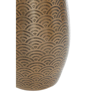 Close-up detail of the pump head on the Allegra Gold Etched Soap Dispenser