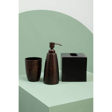 Allegra Dark Bronze Hammered Effect Soap Dispenser shown from above