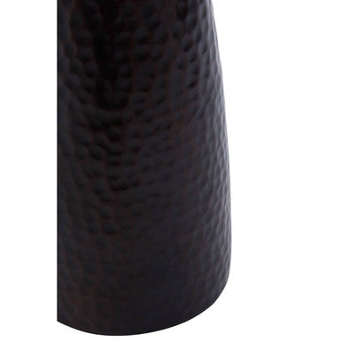 Close-up of the hammered texture on the Allegra Bronze Soap Dispenser