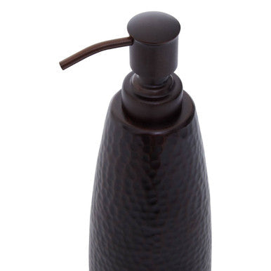 Close-up detail of the pump head on the Allegra Dark Bronze Soap Dispenser