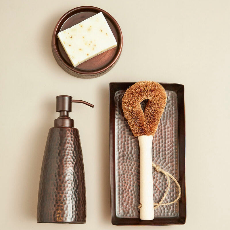 Allegra Dark Bronze Hammered Effect Soap Dispenser shown from a different angle
