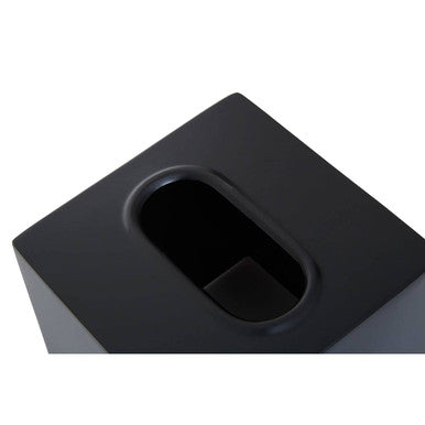 Allegra Black Stainless Steel Tissue Box with Green Detail 13 cm