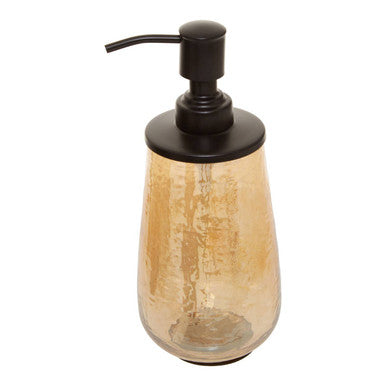 Allegra Black and Gold Textured Glass Soap Dispenser product shot