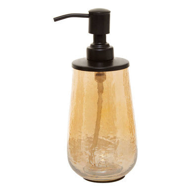 Allegra Black and Gold Textured Glass Soap Dispenser, main product image