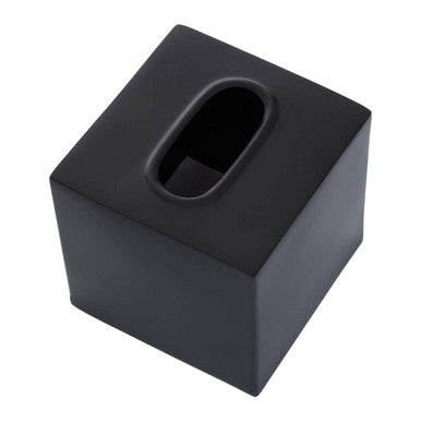 Allegra Black and Gold Stainless Steel Tissue Box 13 cm