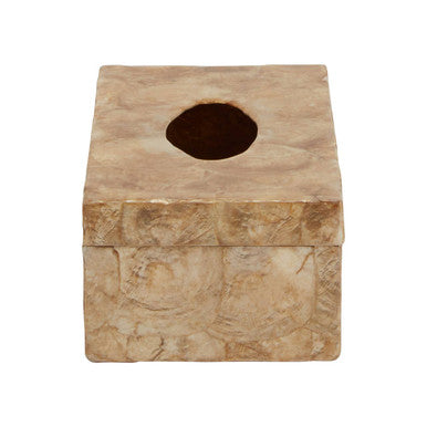 Palu Beige Seashell Rectangular Tissue Box 27 cm