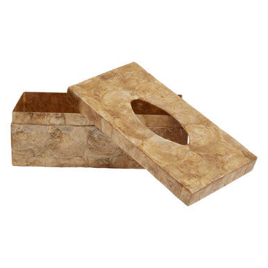 Palu Beige Seashell Rectangular Tissue Box 27 cm