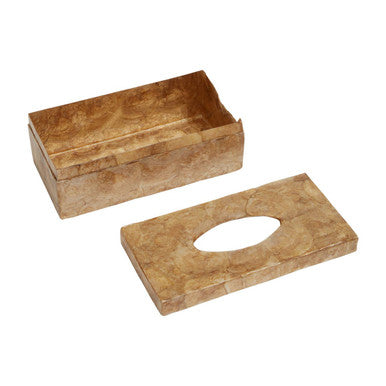 Palu Beige Seashell Rectangular Tissue Box 27 cm